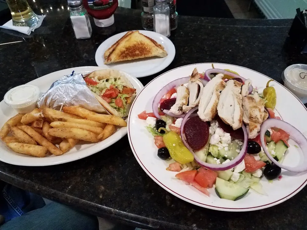 Pita Sandwich & Fries Greek Salad with Chicken